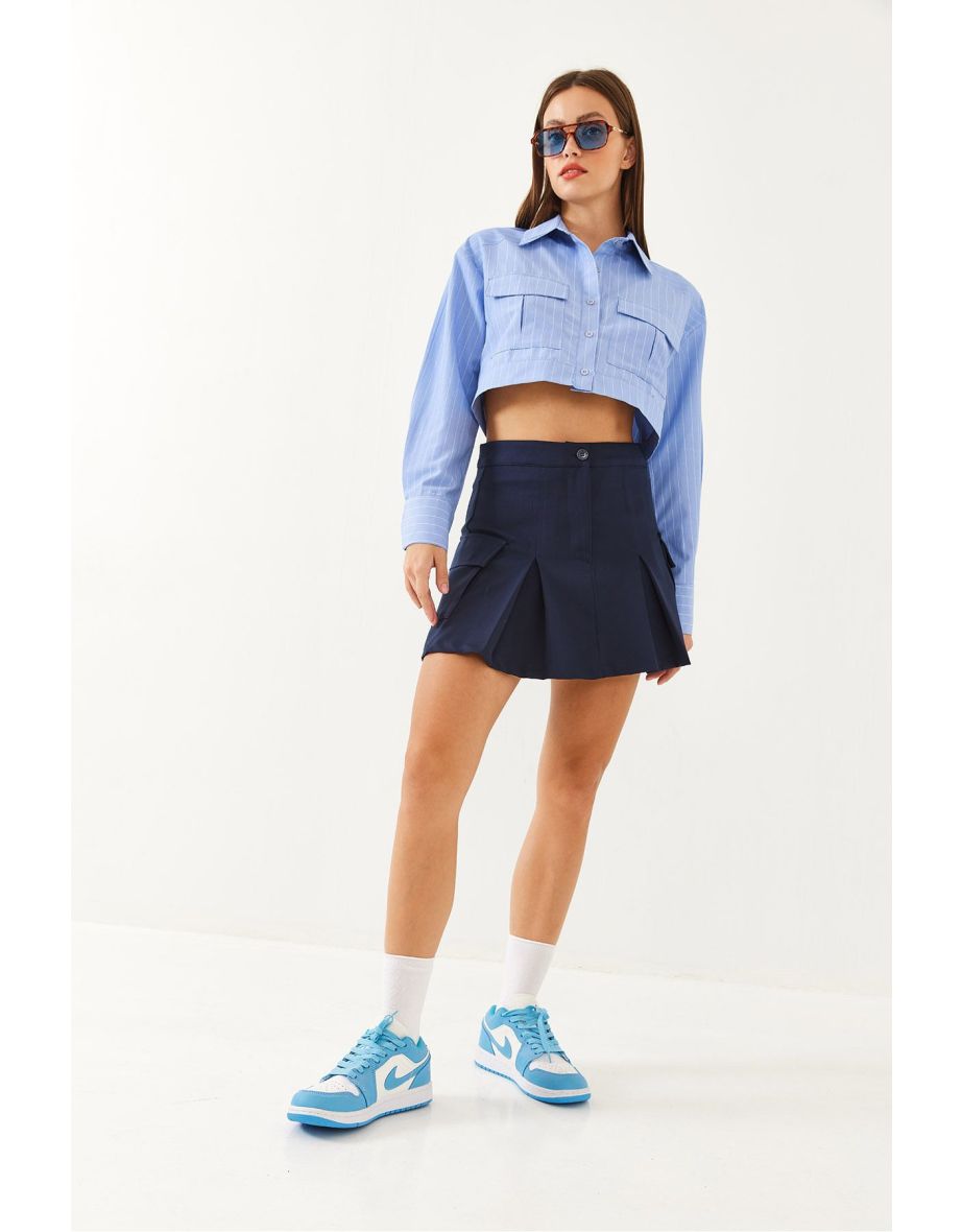 Women's Cargo Pocket Detailed Shorts Skirt - 7