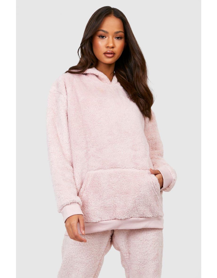 Fluffy hoodie pink best sale