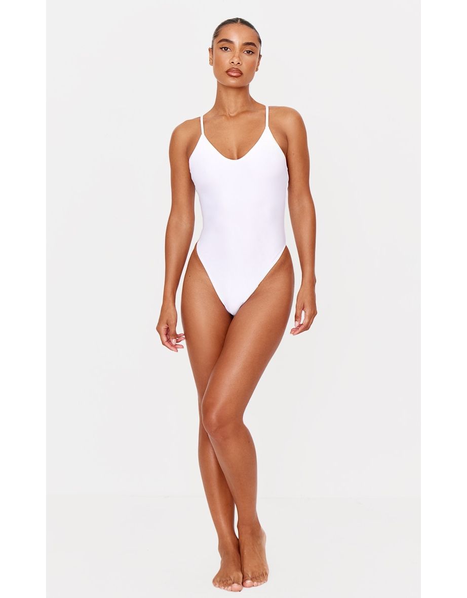 White Plunge Swimsuit