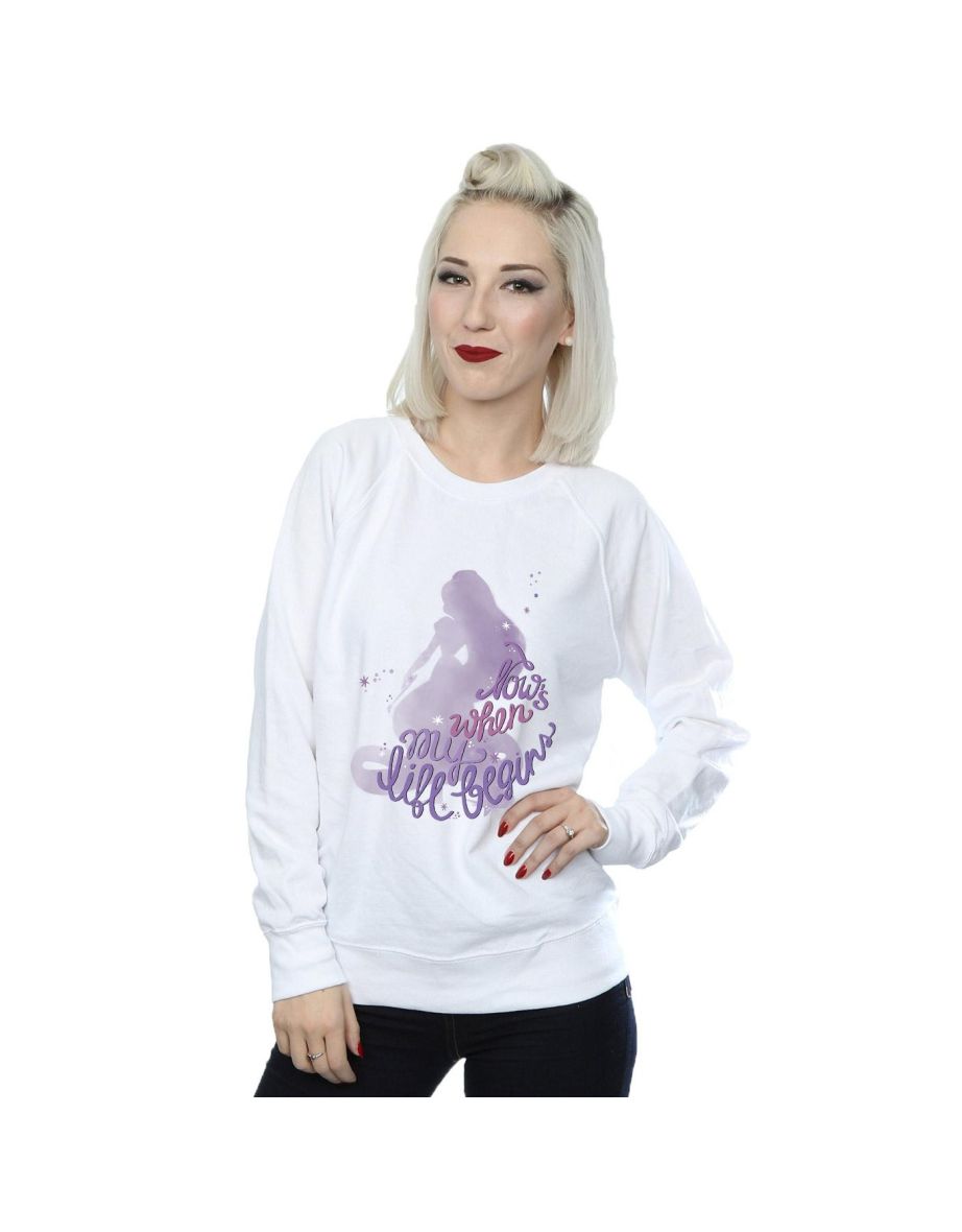 Disney Womens/Ladies Tangled Now´s When My Life Begins Sweatshirt - White