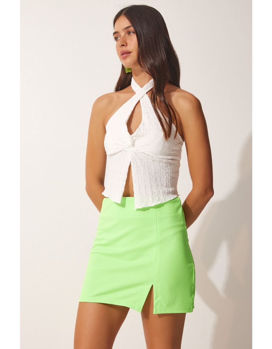 Black Column Mini Skirt
