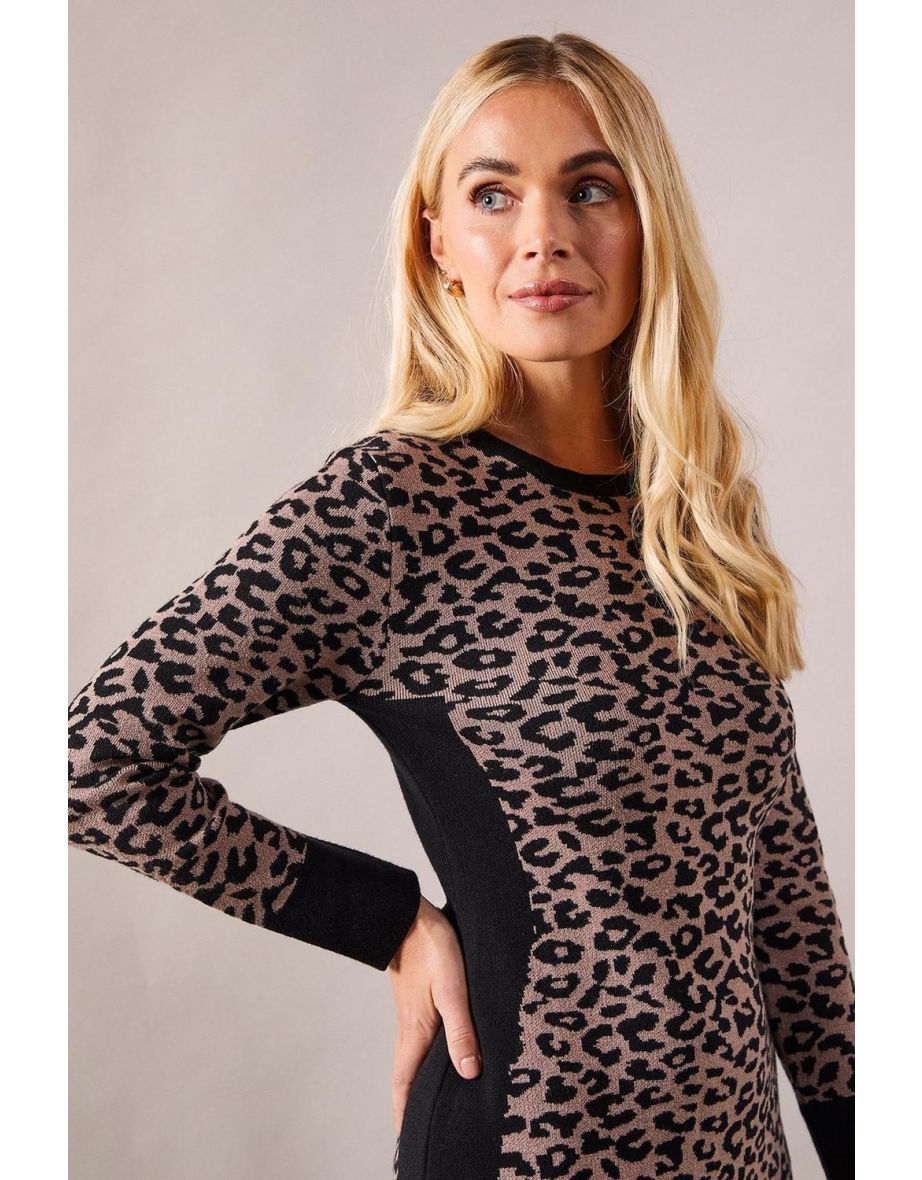 Petite Animal Knitted Midi Dress - 3