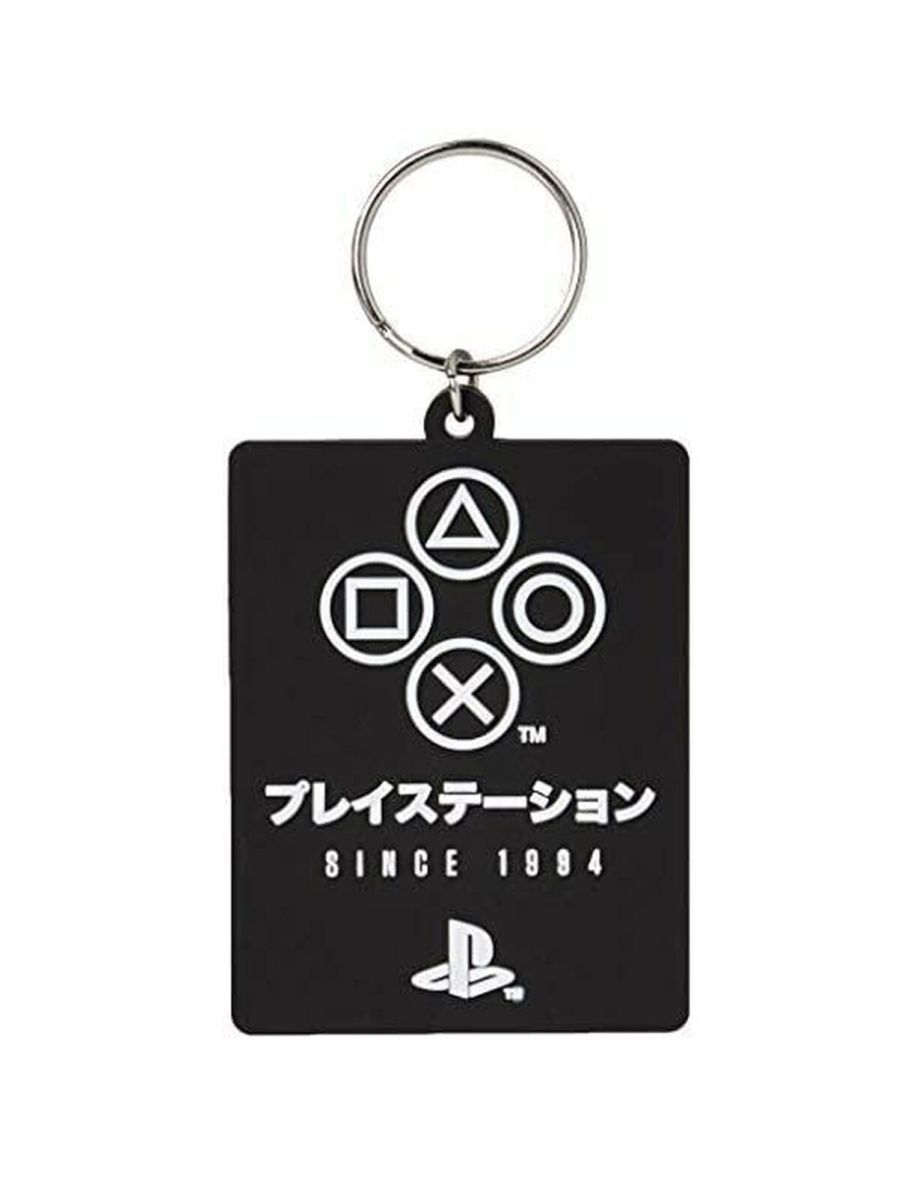 Playstation Since 1994 Rubber Keyring - Black/White