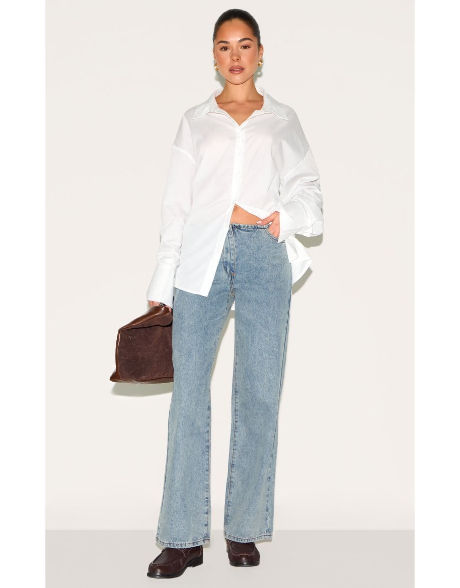Vintage Wash Low Rise No Waistband Straight Leg