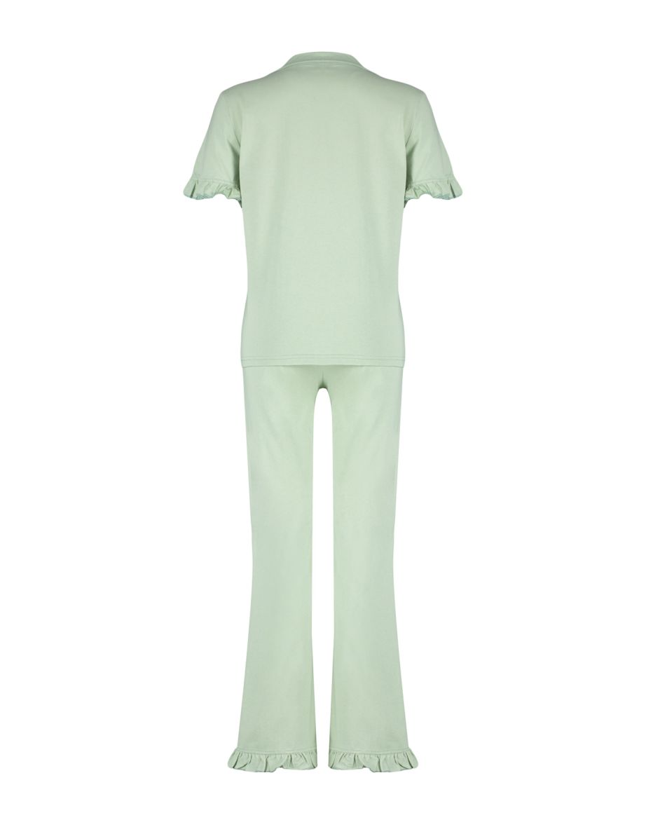 Mint 100% Cotton Ruffle Detail Knitted Pajamas Set - 7