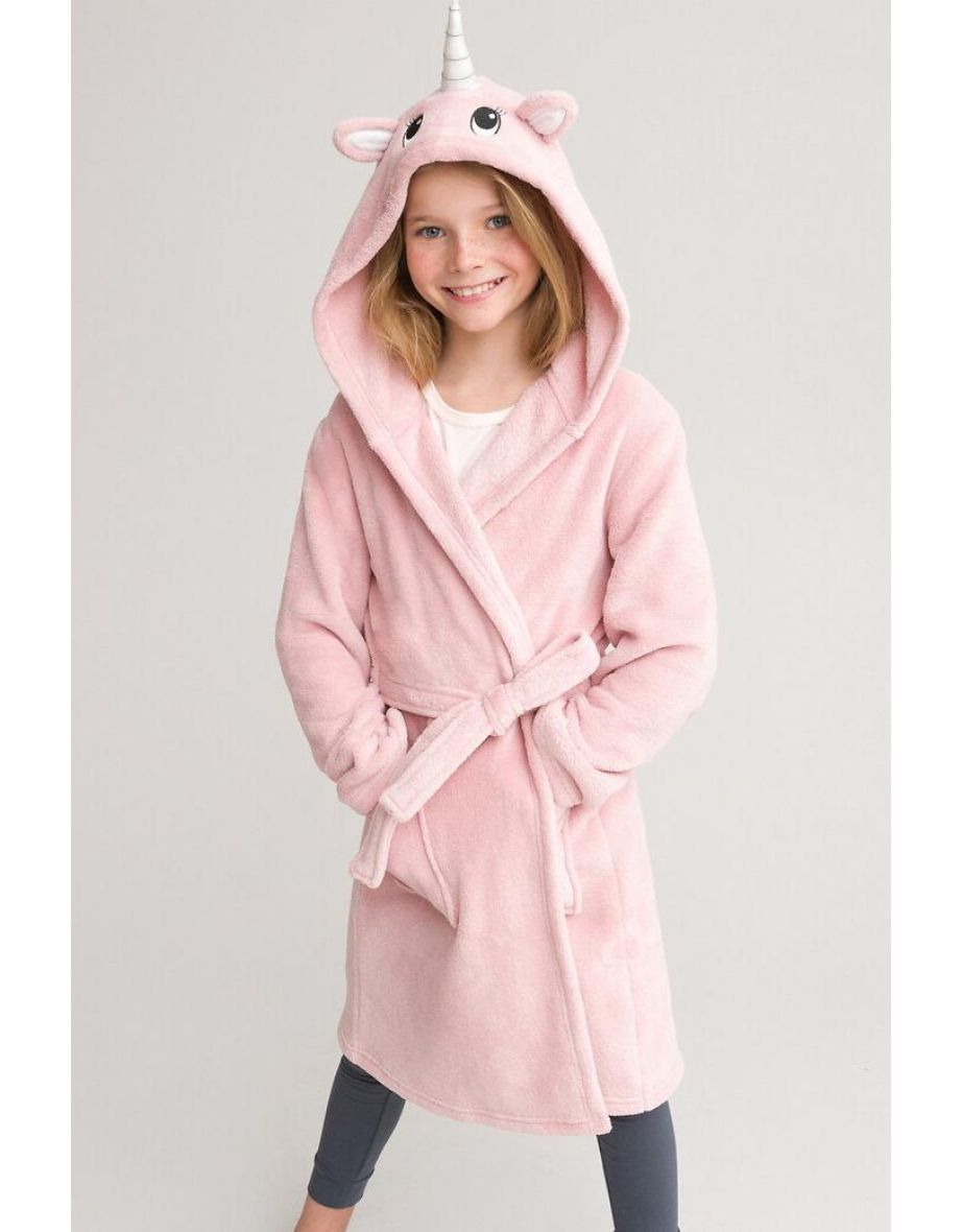 Fleece Unicorn Hooded Bathrobe