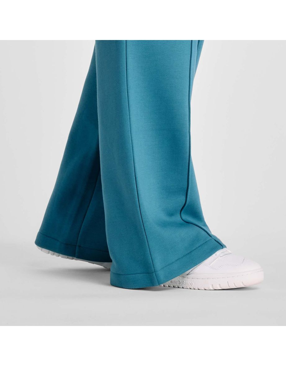 Women's New Balance Fleece Wide Leg Pants in Blue - 5