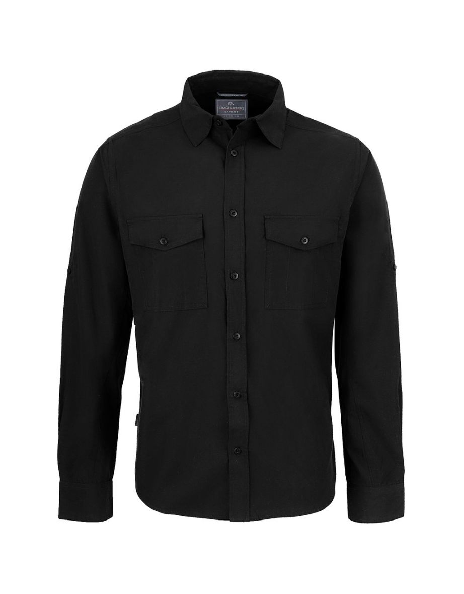 Craghoppers Mens Expert Kiwi Long-Sleeved Shirt - Black