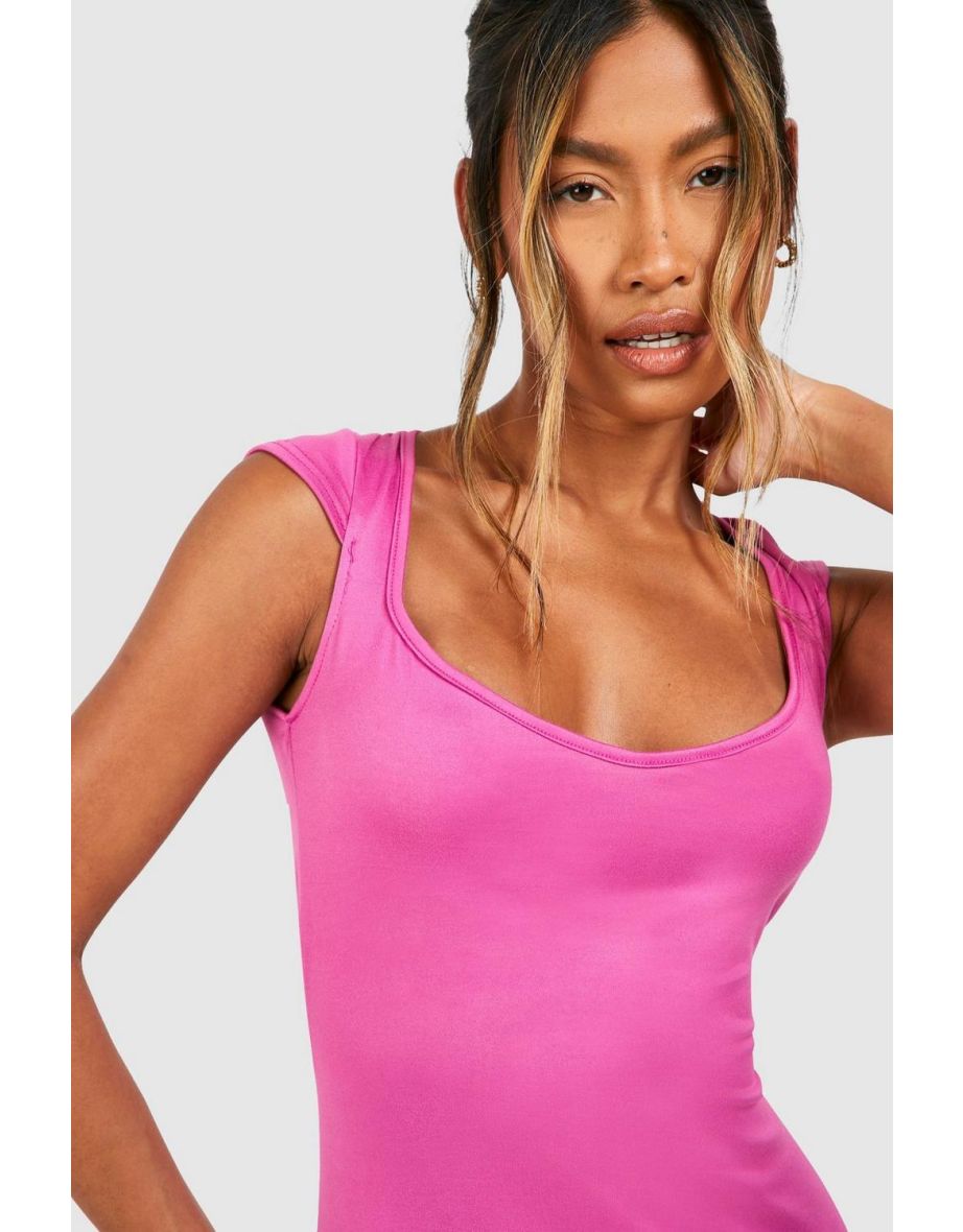 Sweetheart Neck Cap Sleeve Super Soft Mini Dress - purple - 3