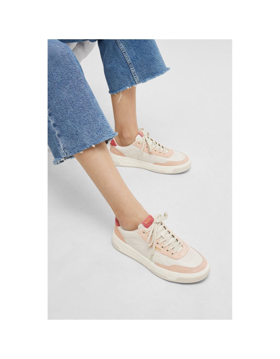 Women's Boss Baltimore Tennis Trainers in Cream