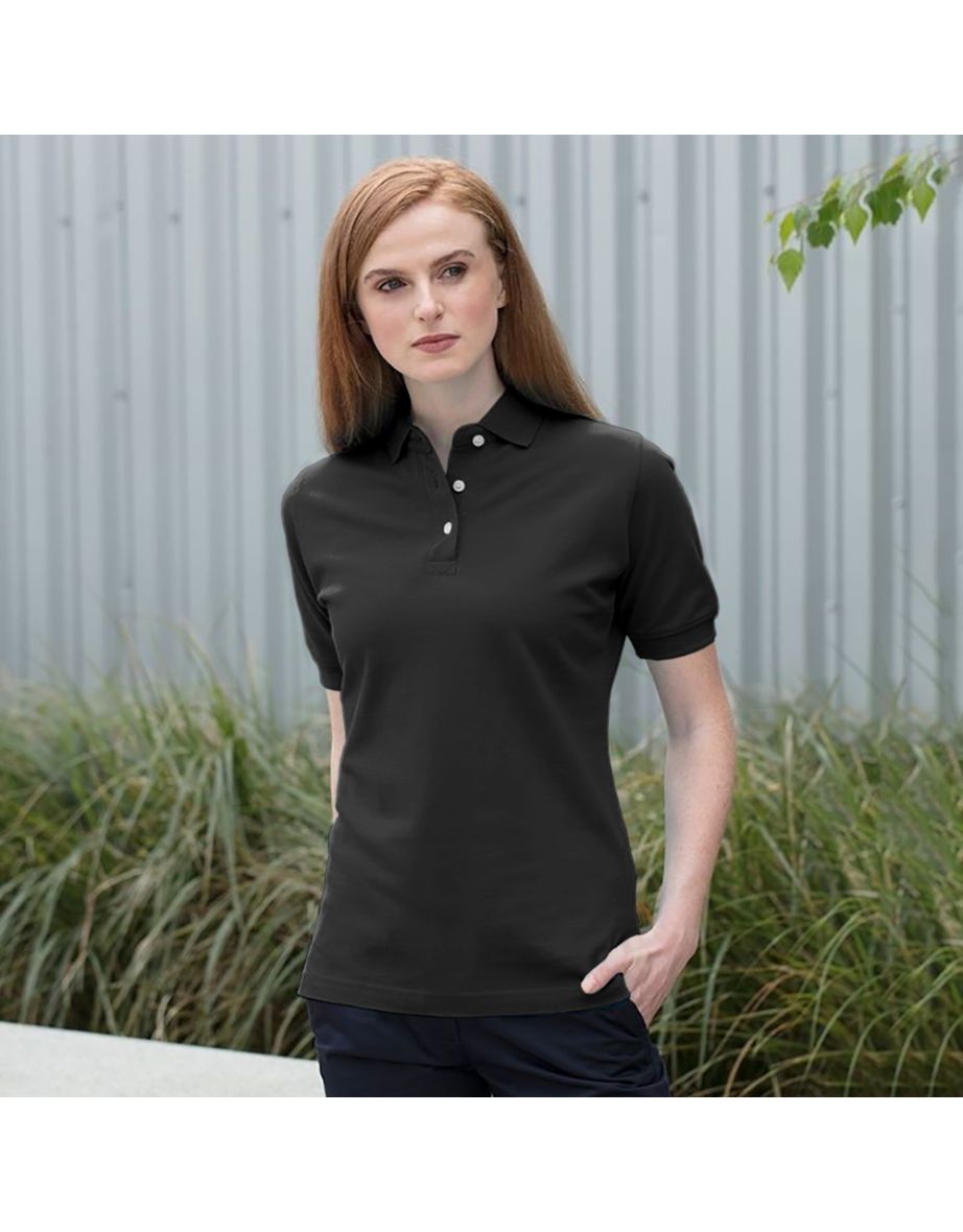 Henbury Womens/Ladies Classic Polo Shirt - Black - 1