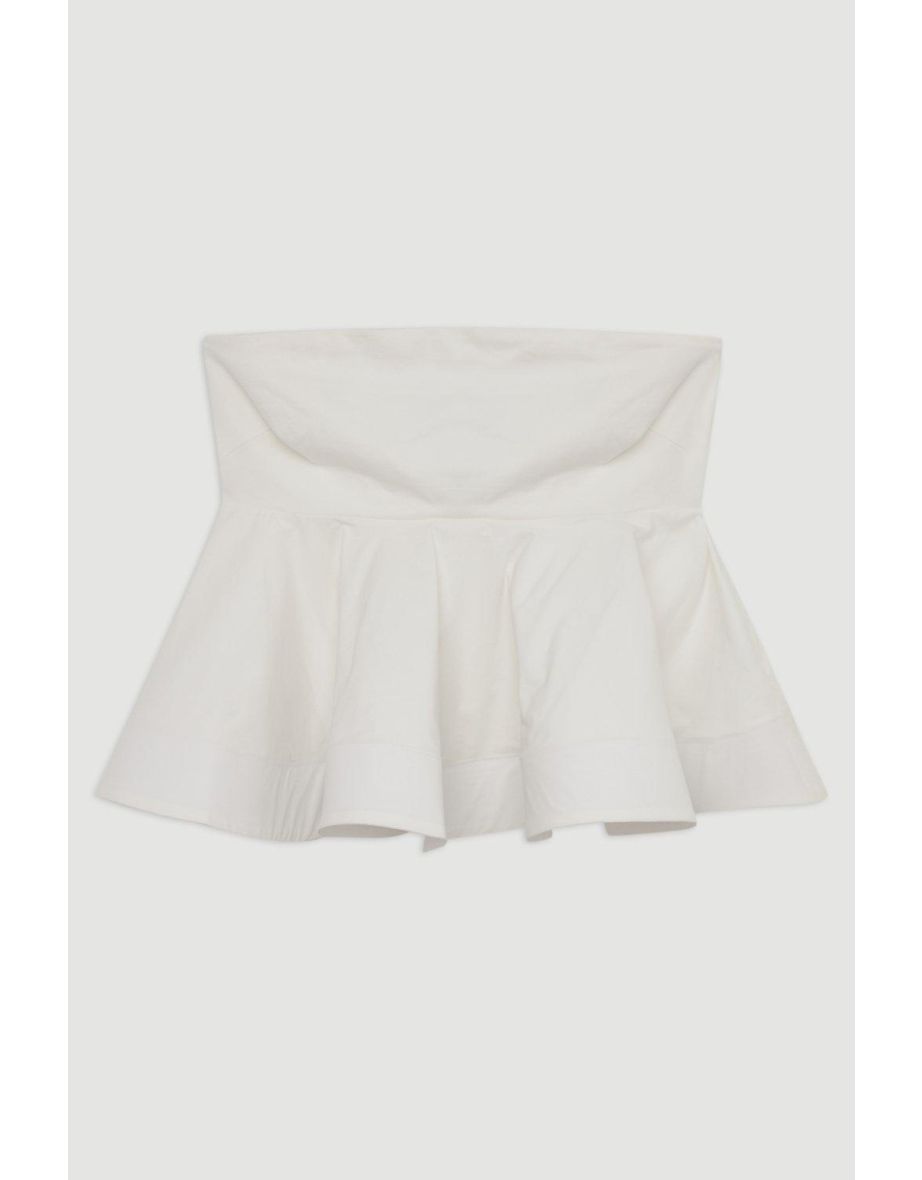 Ruffle Hem Ponte And Cotton Jersey Bandeau Top - 3