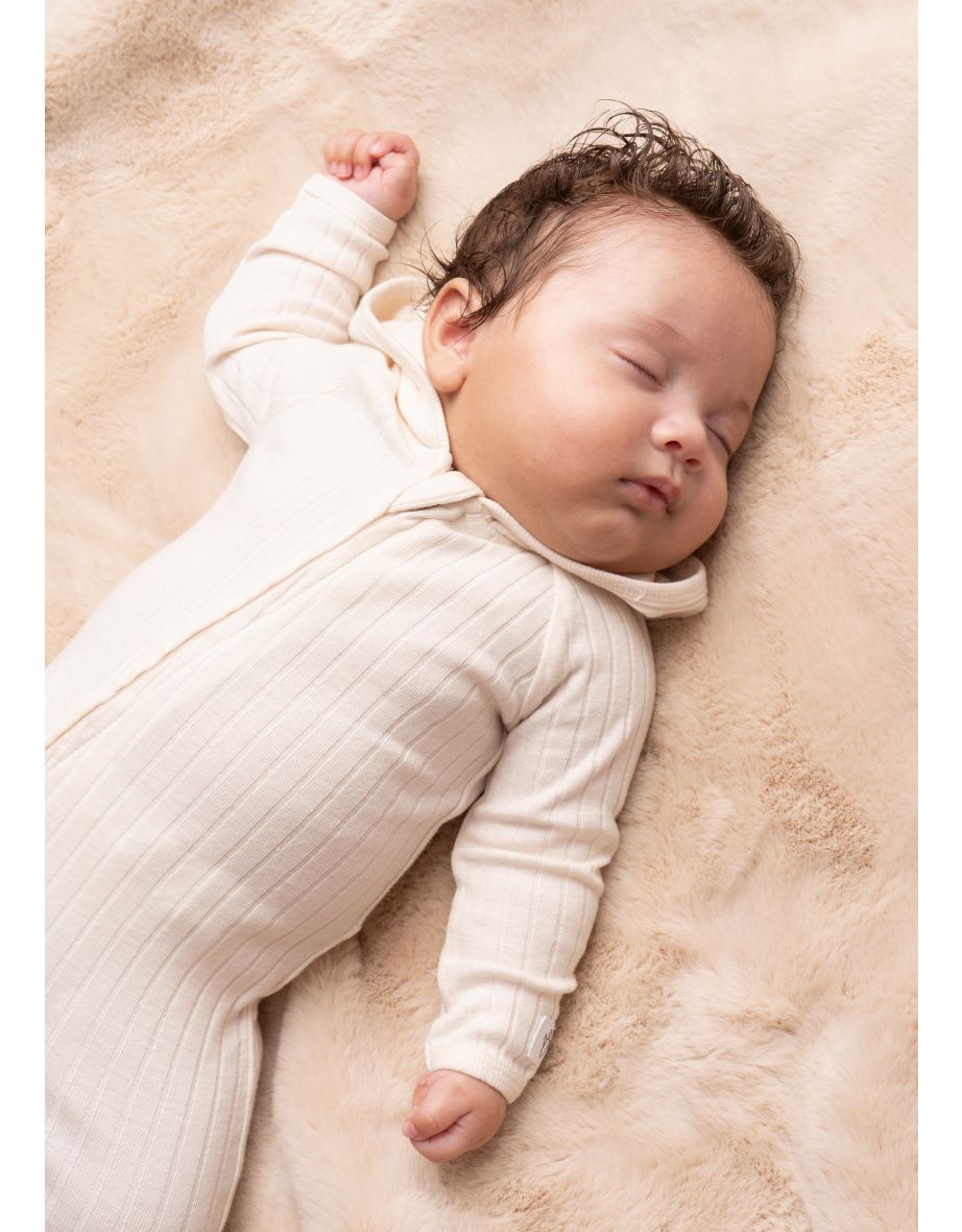 Marley Oatmeal Organic Cotton Bunny Babygrow - 2