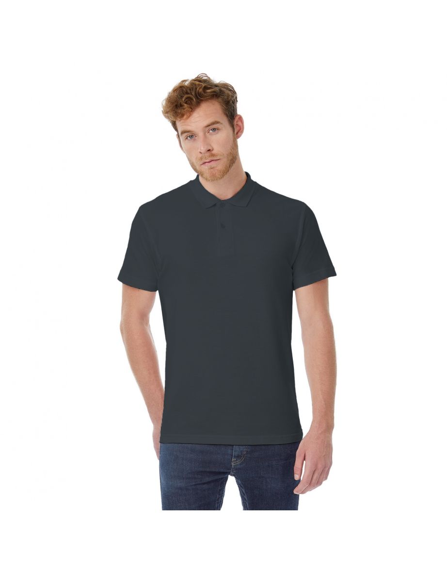 B&C ID.001 Mens Short Sleeve Polo Shirt - Anthracite - 2
