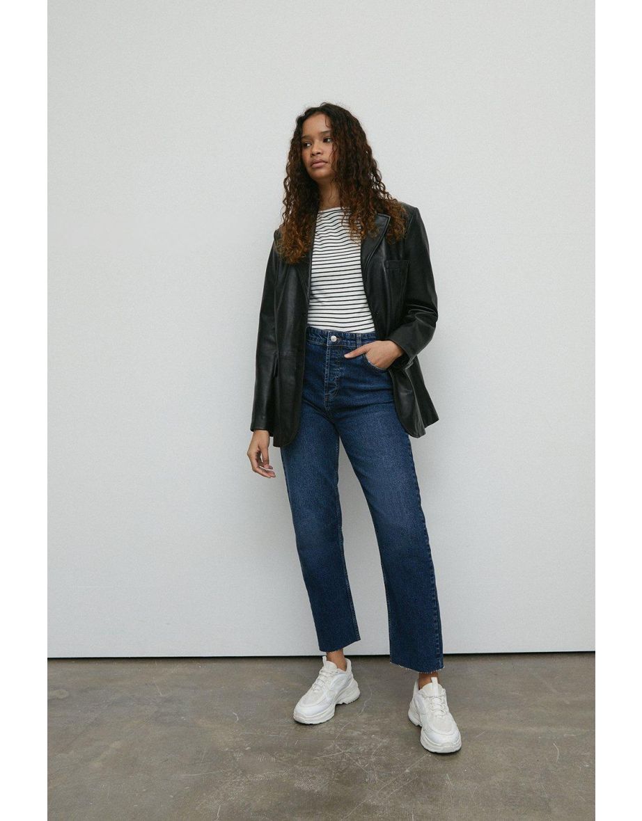 Straight leg hotsell raw hem jeans