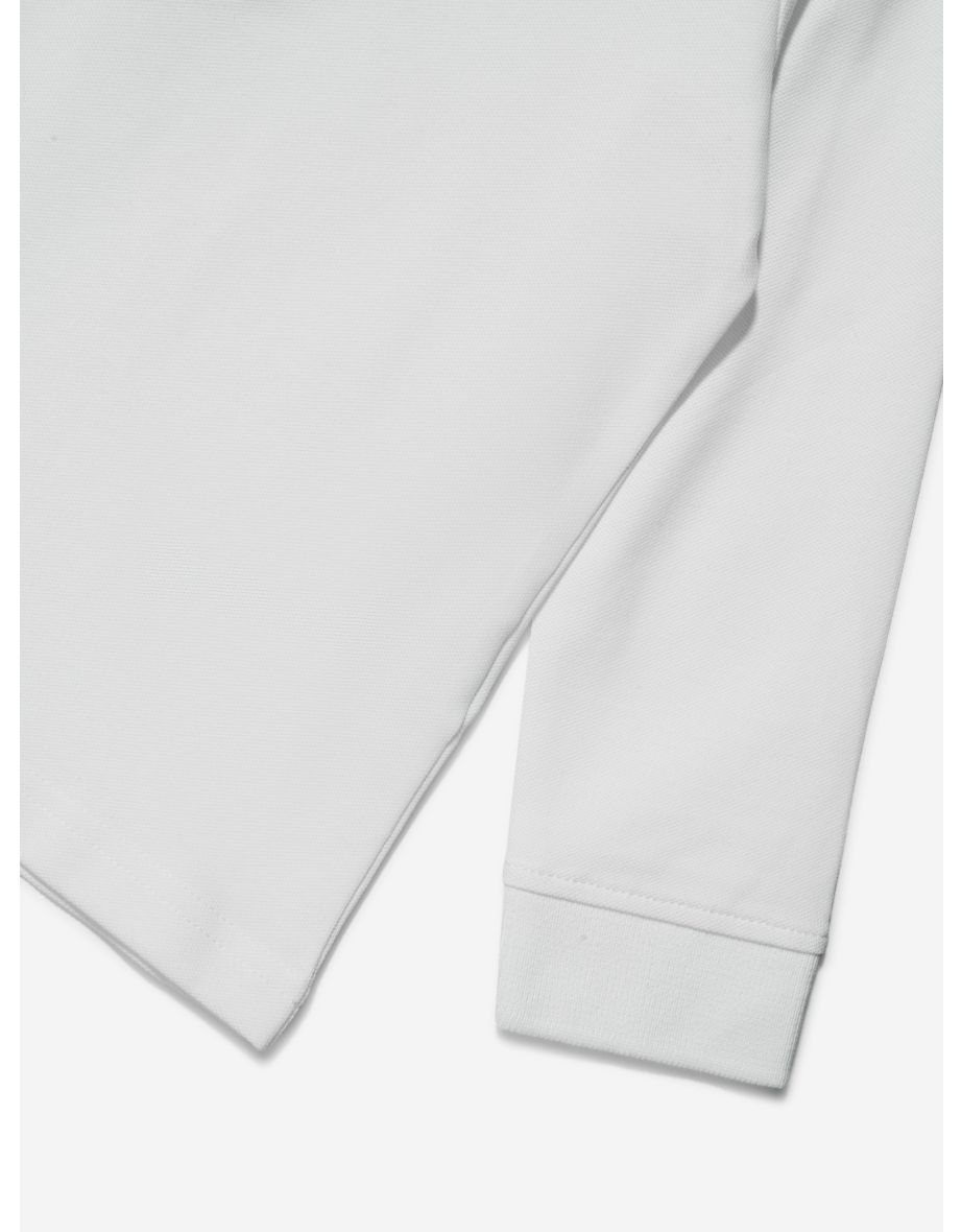 Boys Long Sleeve Polo Shirt in White - 3