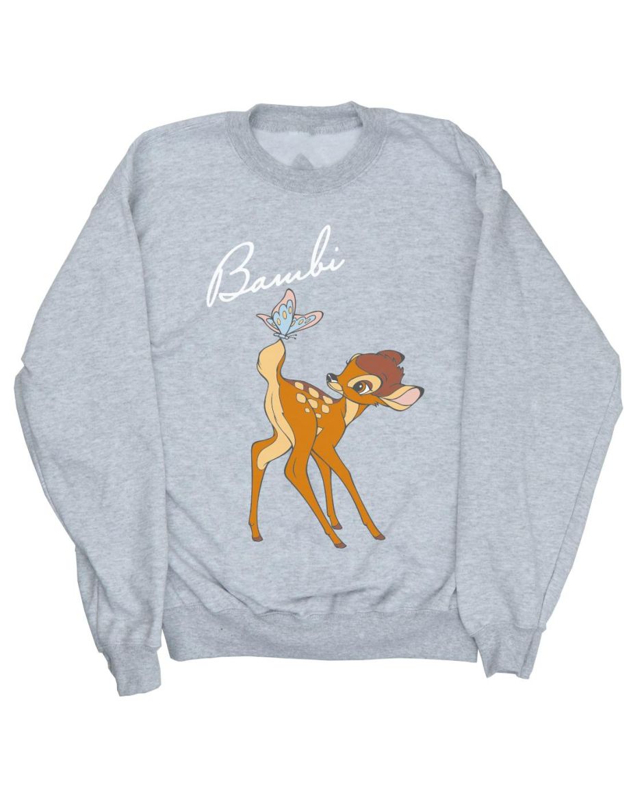 Disney Girls Bambi Butterfly Tail Sweatshirt - Sports Grey
