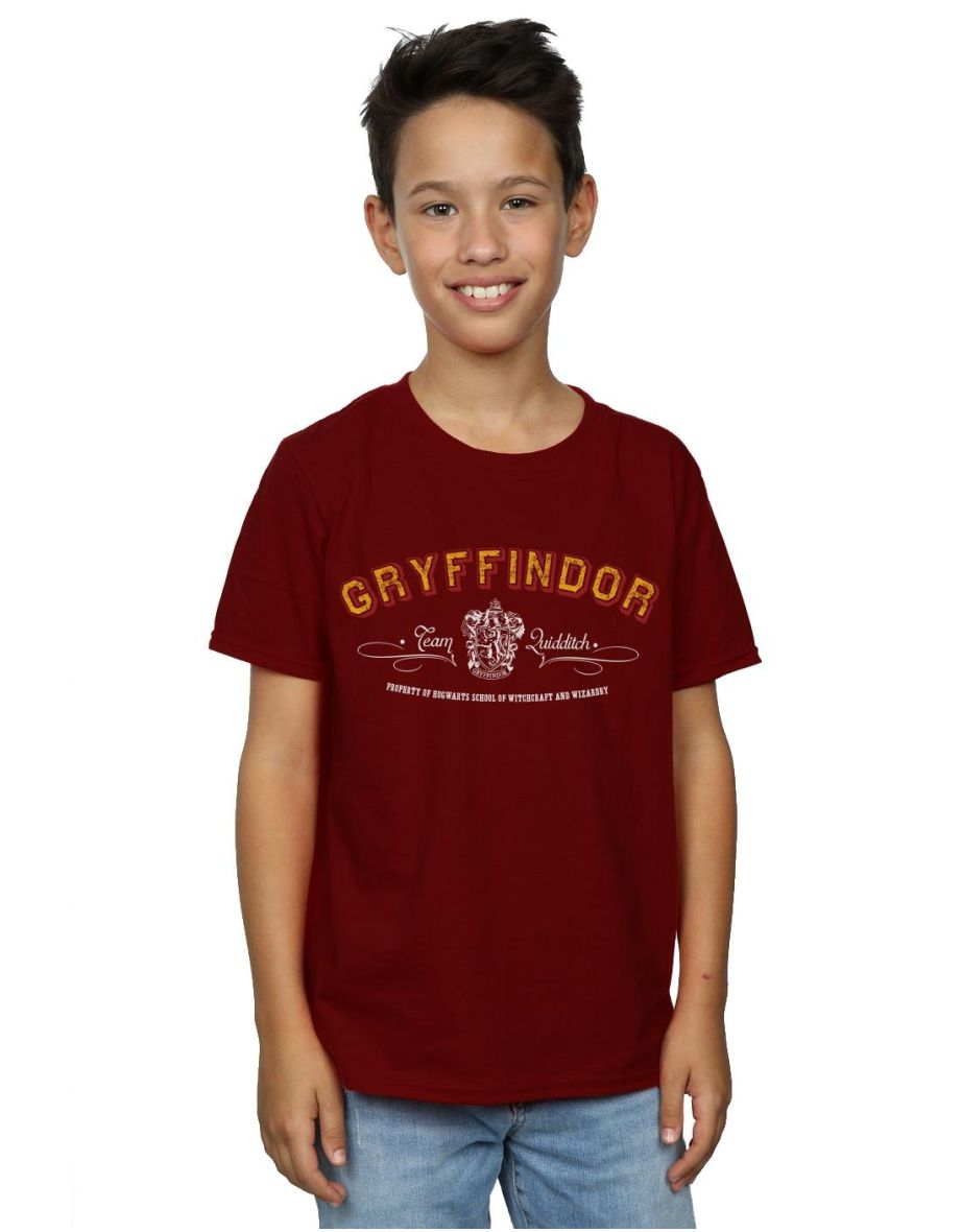 Harry Potter Boys Gryffindor Team Quidditch T-Shirt - Burgundy