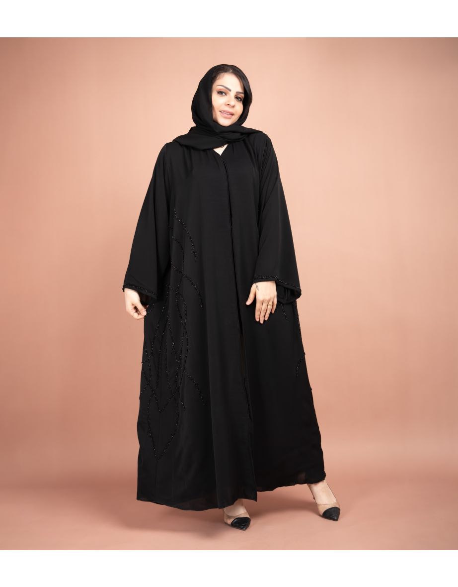 Elegant Beads Embroidered Emirati Abaya