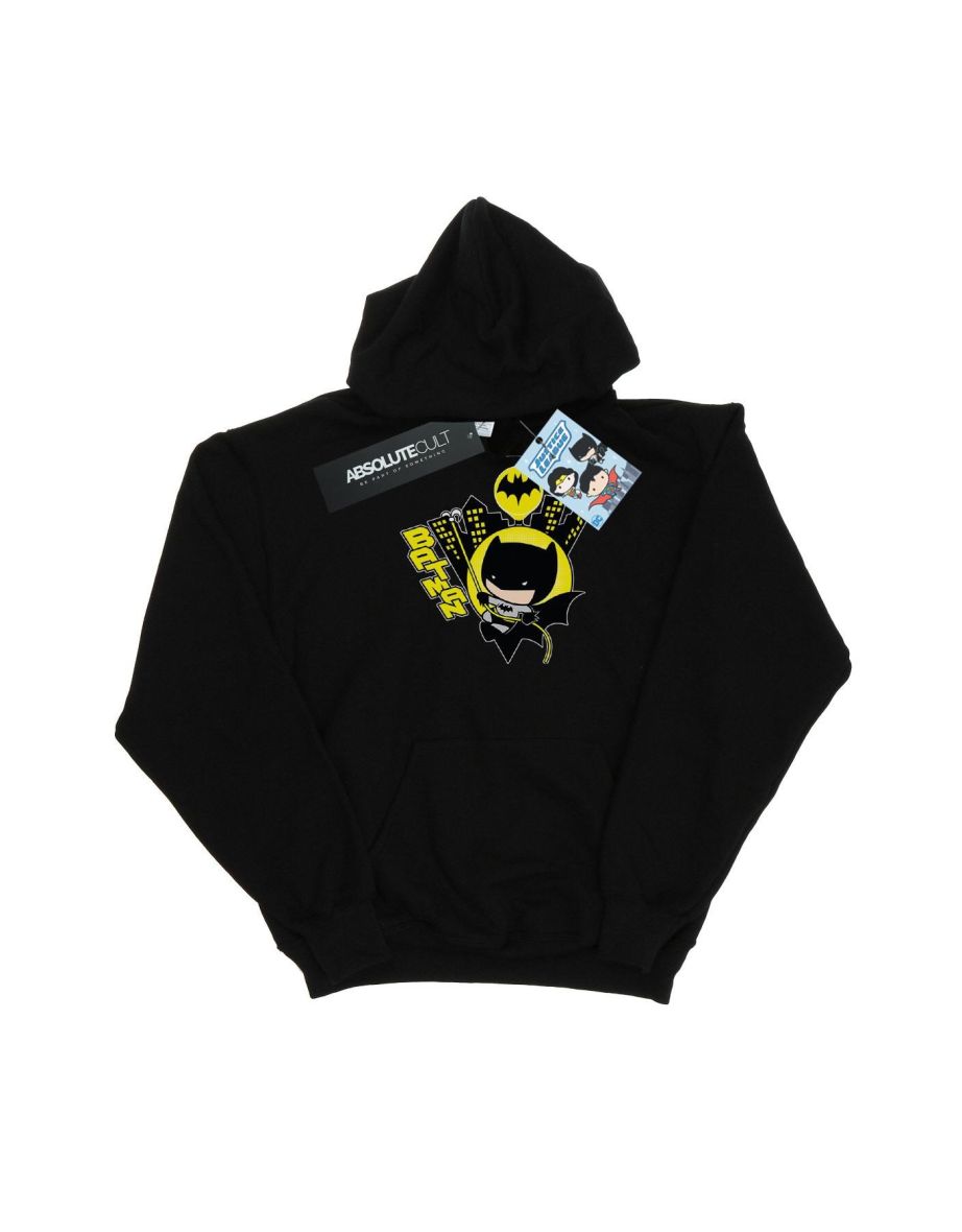 DC Comics Boys Chibi Batman Swinging Hoodie - Black