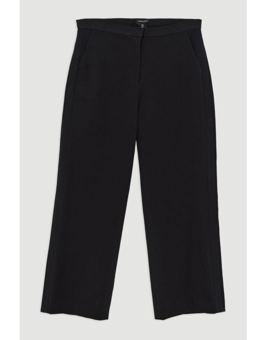Compact Stretch Tailored High Waisted Slim Leg Trousers - 3