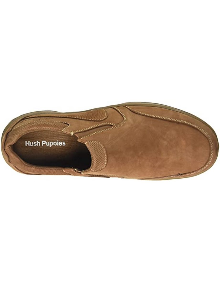 Hush Puppies Mens Jasper Slip On Leather Shoes - Tan - 3