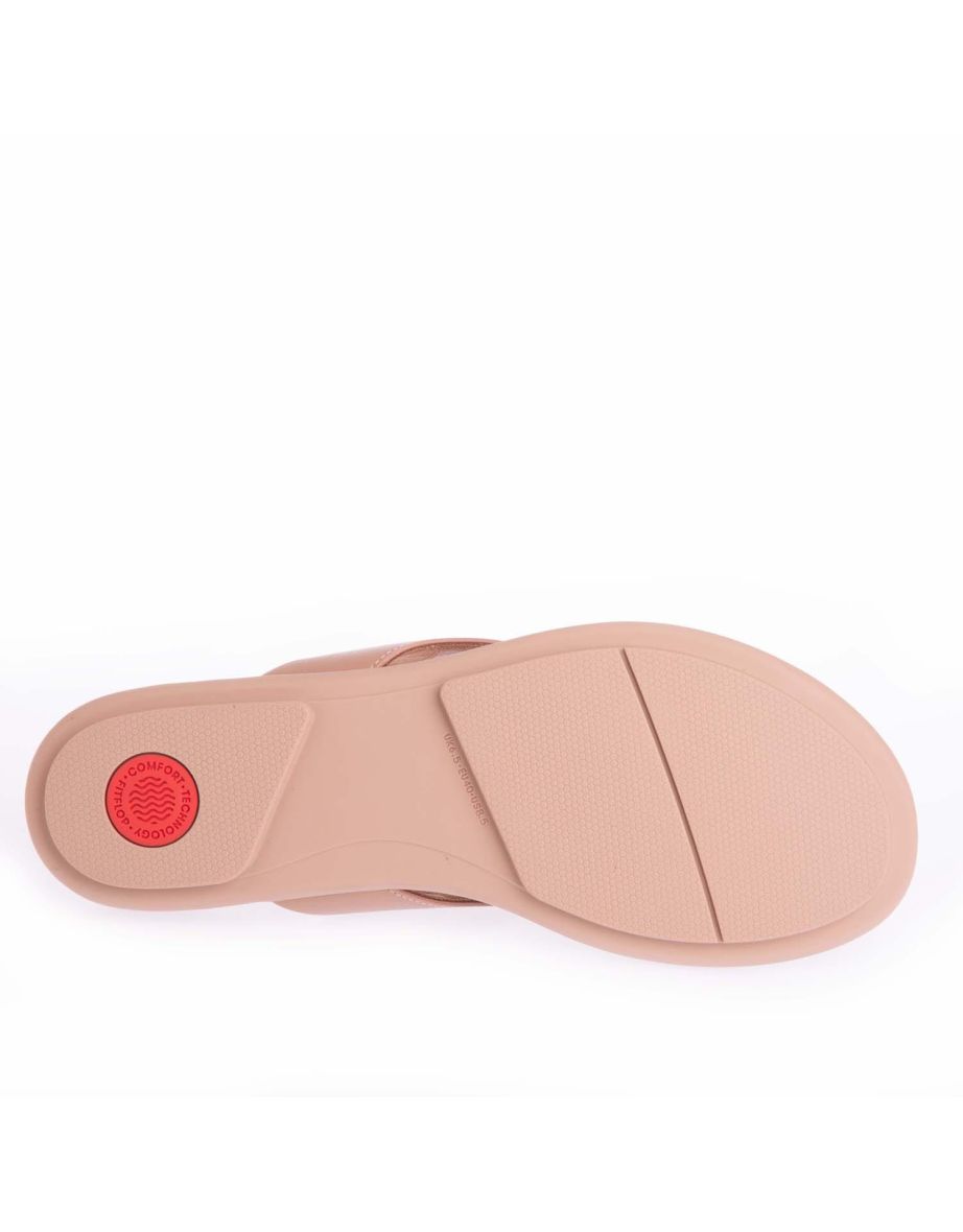Women's Fit Flop Gracie Leather Flip Flops in Cream - 4