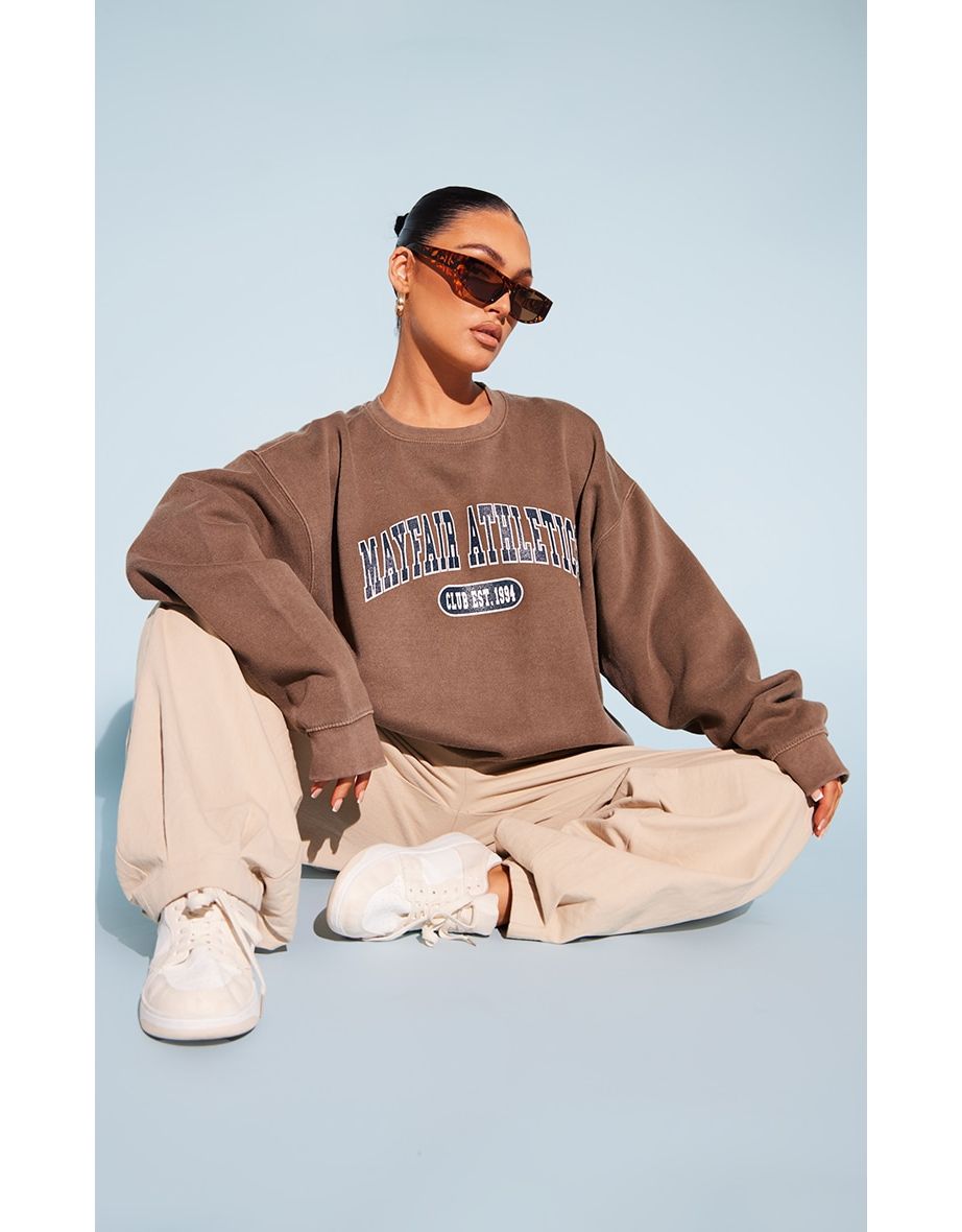 Chocolate Mayfair Athletics Oversized Sweatshirt