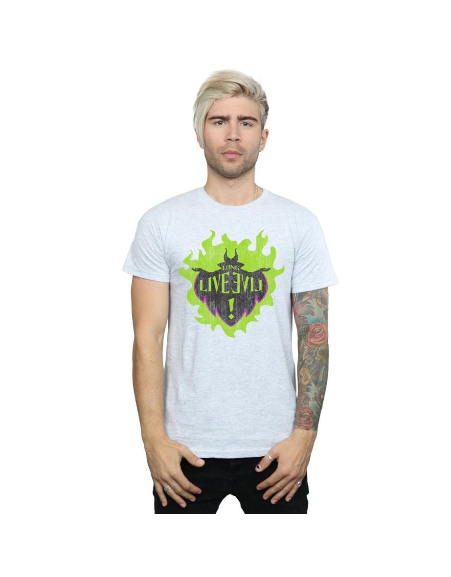 Disney Mens The Descendants Maleficent Long Live T-Shirt - Sports Grey