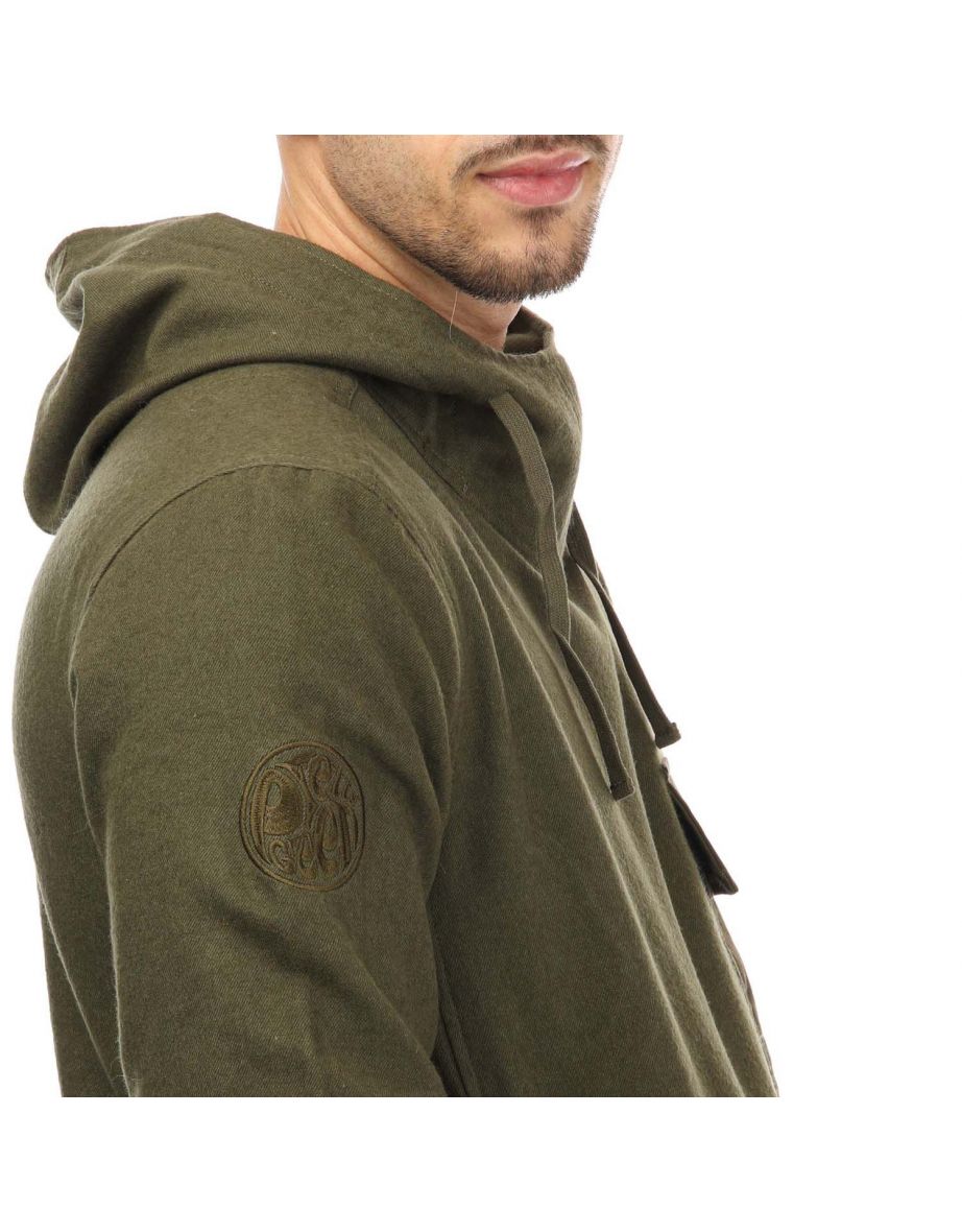 Men's Pretty Green Wool Sweeny Overhead Hoody in Green - 5