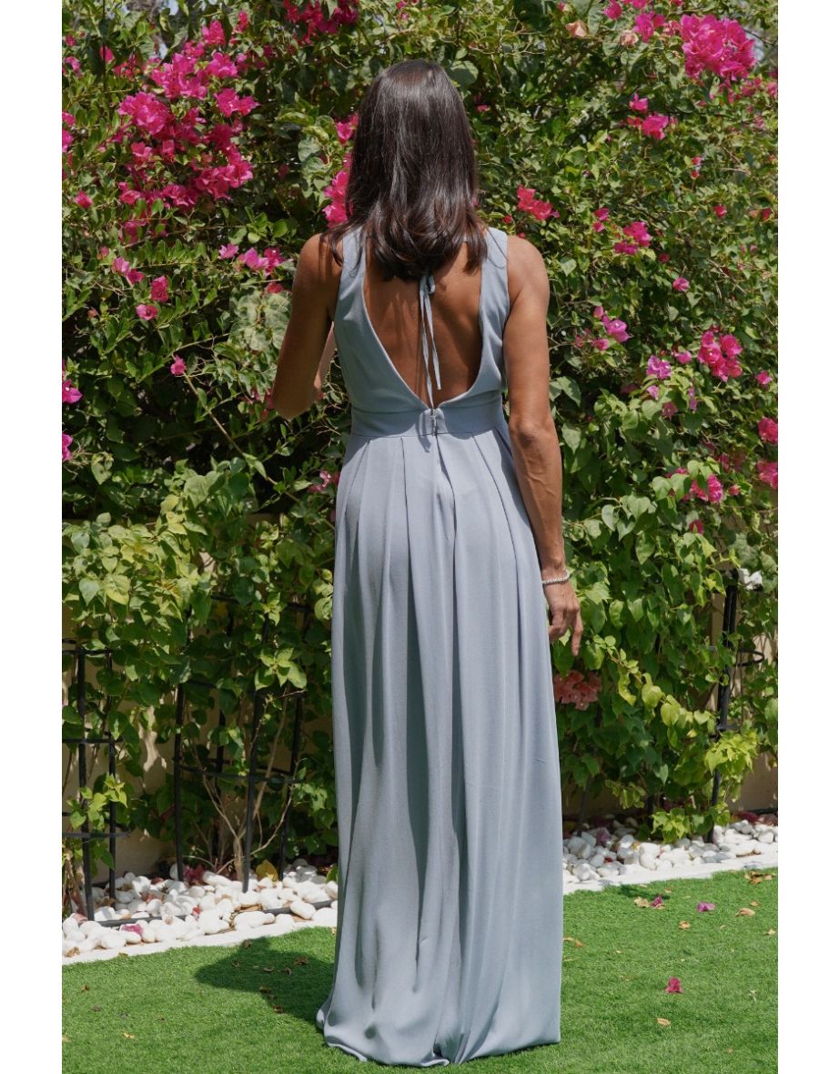 TFNC Kesha Grey Blue Maxi Dress - 9