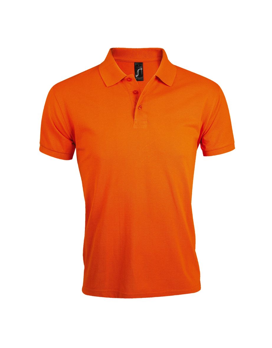 SOLs Mens Prime Pique Plain Short Sleeve Polo Shirt - Orange