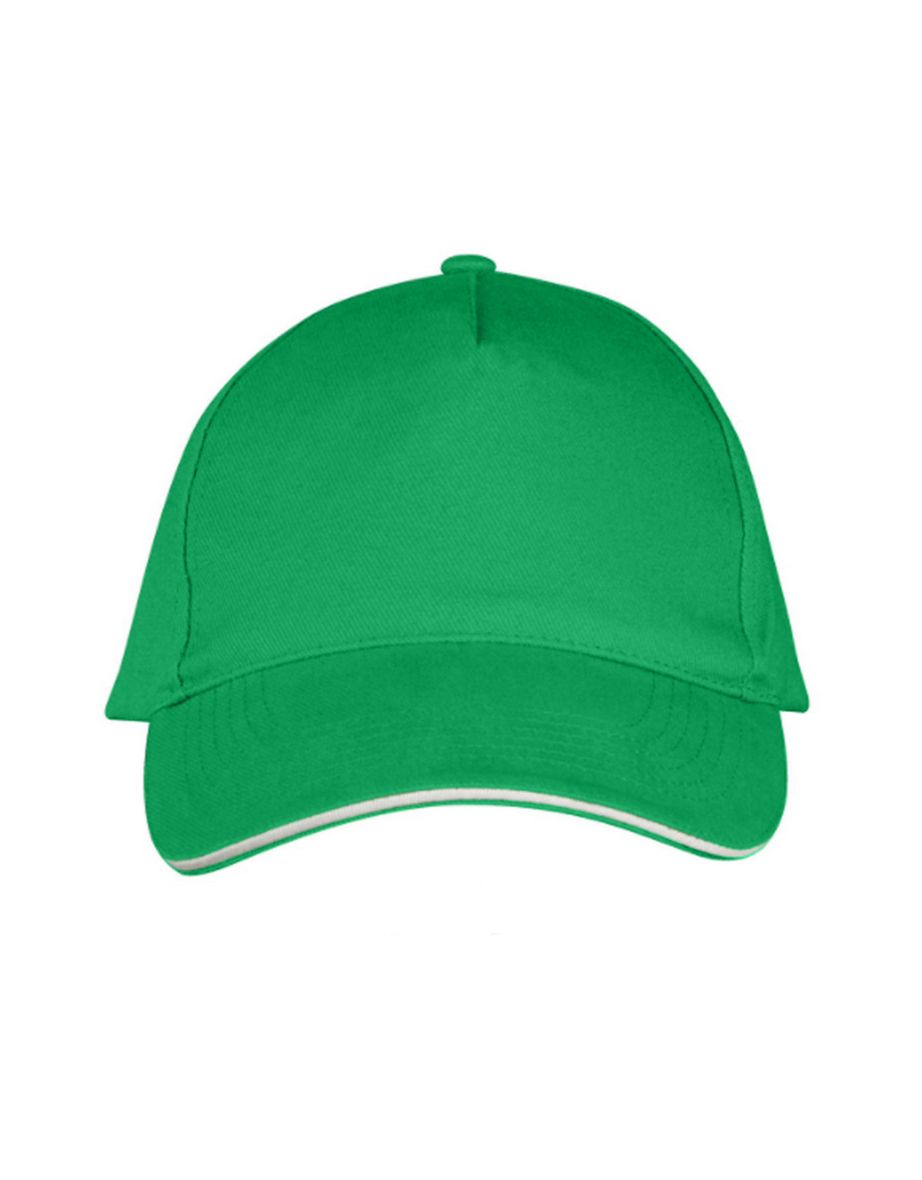 SOLS Unisex Long Beach Cap - Kelly Green/White - 2