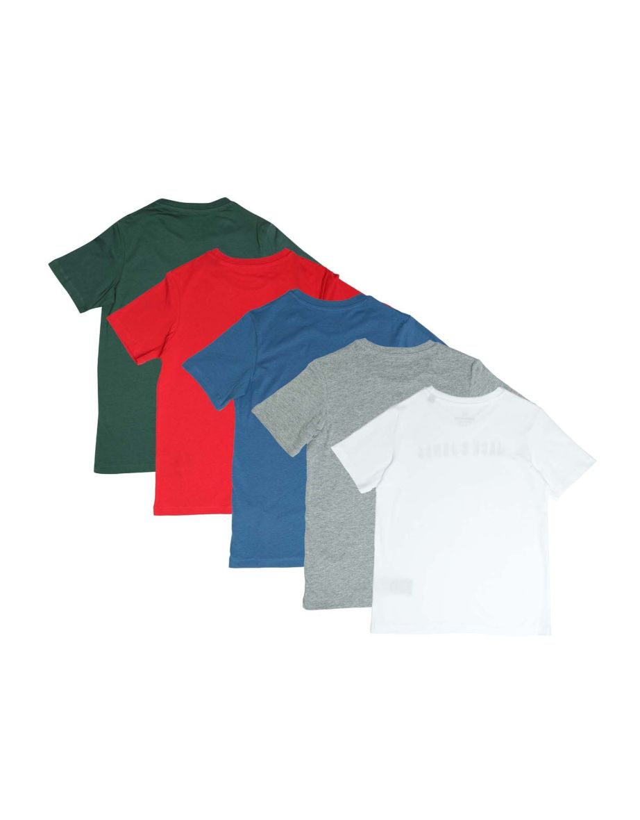 Boy's Jack Jones Kai 5 Pack T-Shirts in Green - 1