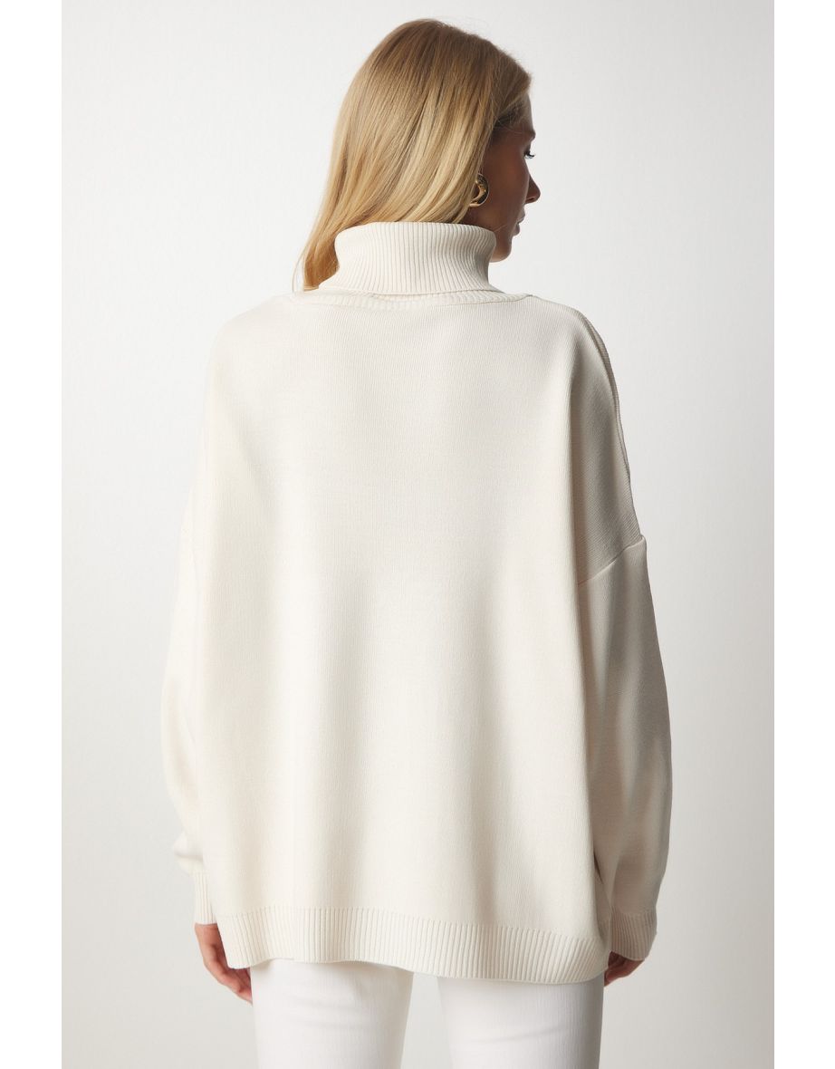 Happiness İStanbul Beige Knitted Sweater - 5