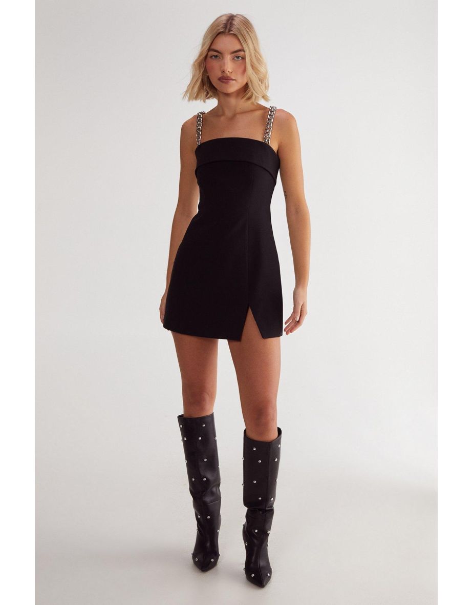 Premium Chain Trim Strap Dress