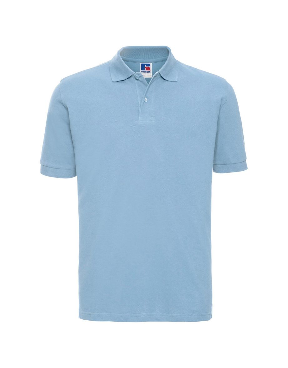 Russell Mens Classic Cotton Pique Polo Shirt - Sky Blue