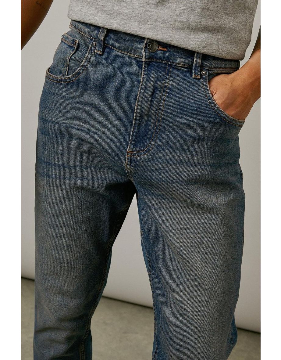 Vintage Wash Stretch Slim Fit Jeans - 3