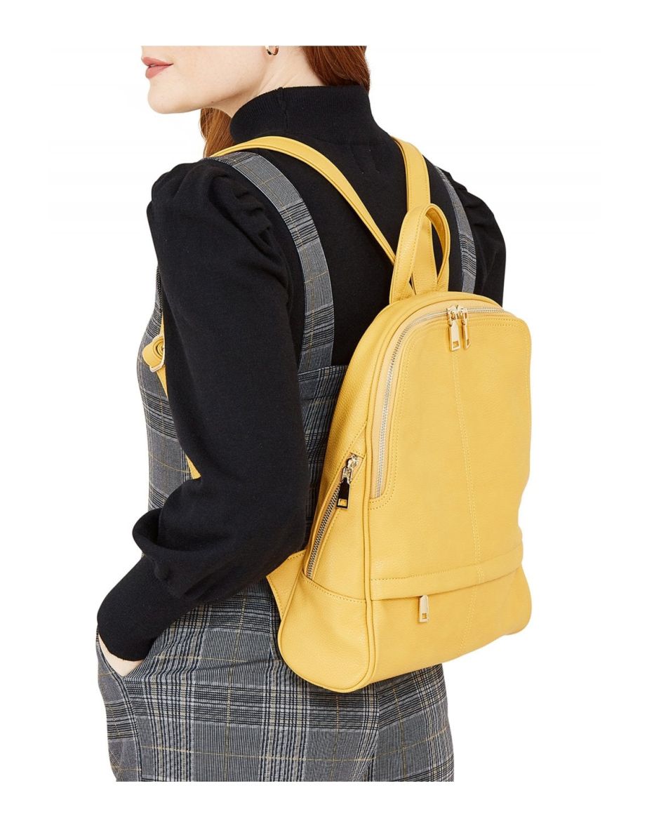 Shop Mustard Zip Pocket Rucksack Online in Bahrain VogaCloset