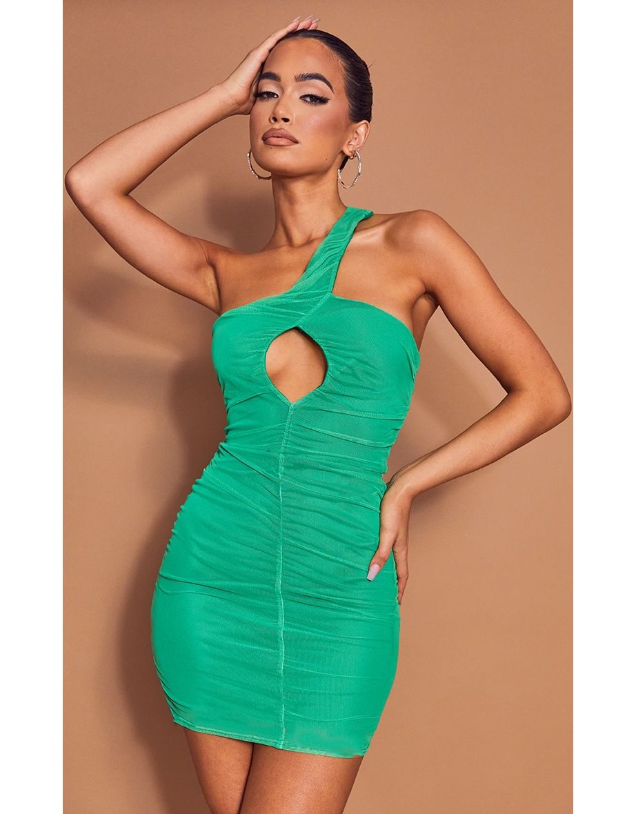 teal keyhole bodycon dress