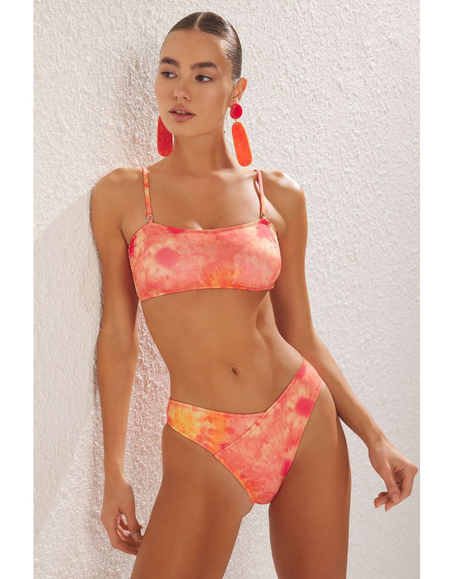 Orange-Multicolored Animal Panties Diver/Scuba Normal Waist Bikini Bottom