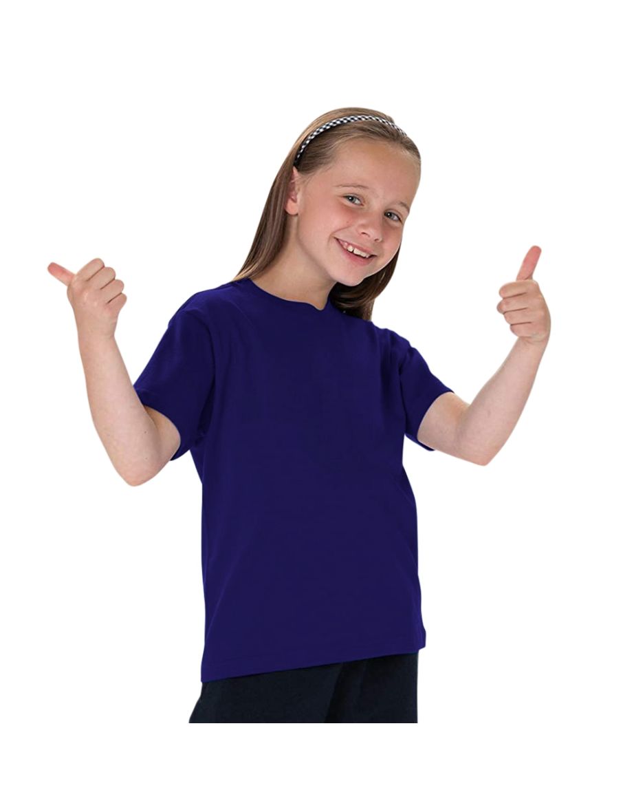 Jerzees Schoolgear Childrens Classic Plain T-Shirt (Pack of 2) - Purple - 1
