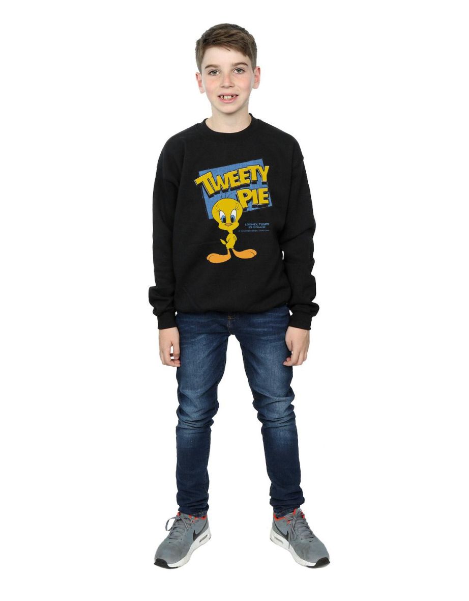 Looney Tunes Boys Classic Tweety Pie Sweatshirt - Black - 3