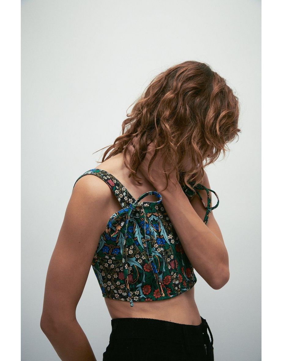 WH x William Morris Society Floral Print Cord Corset Top