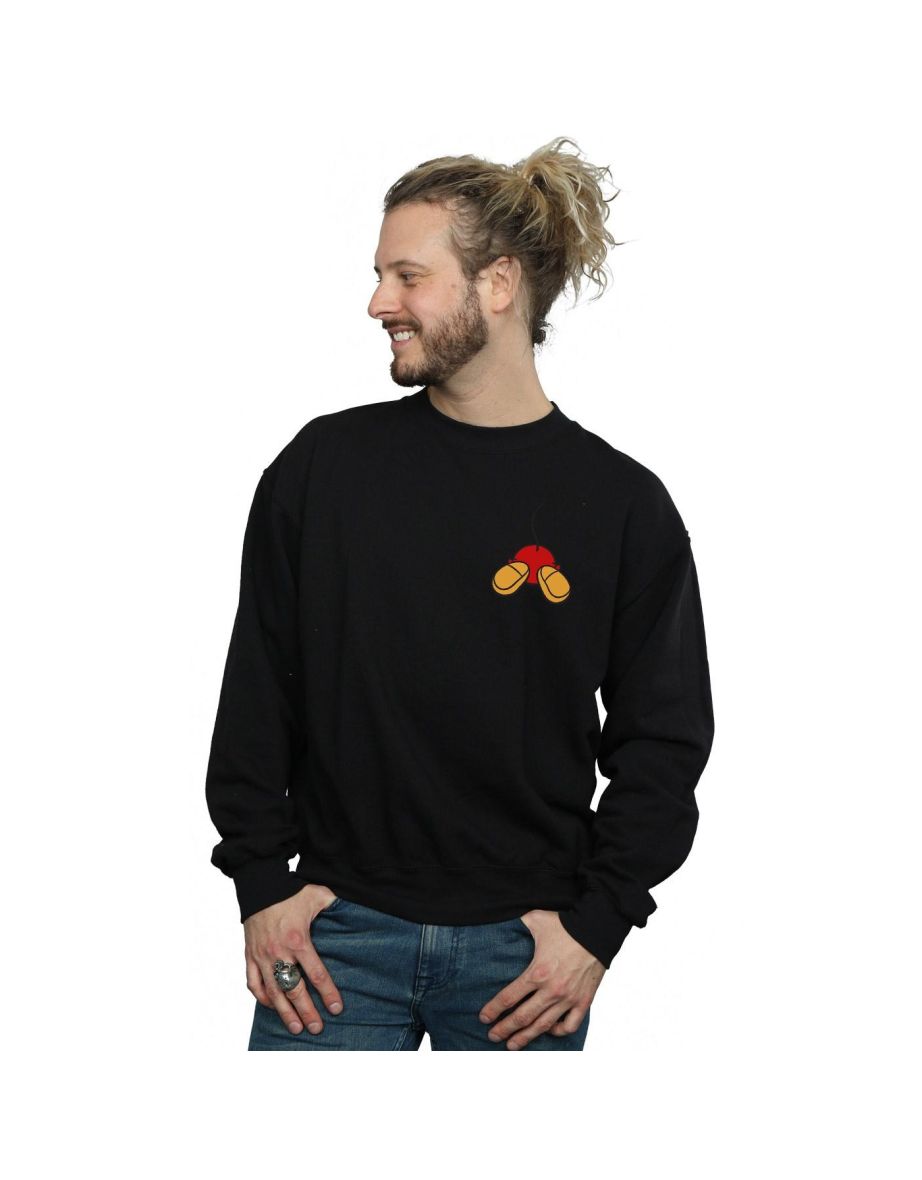 Disney Mens Mickey Mouse Backside Breast Print Sweatshirt - Black