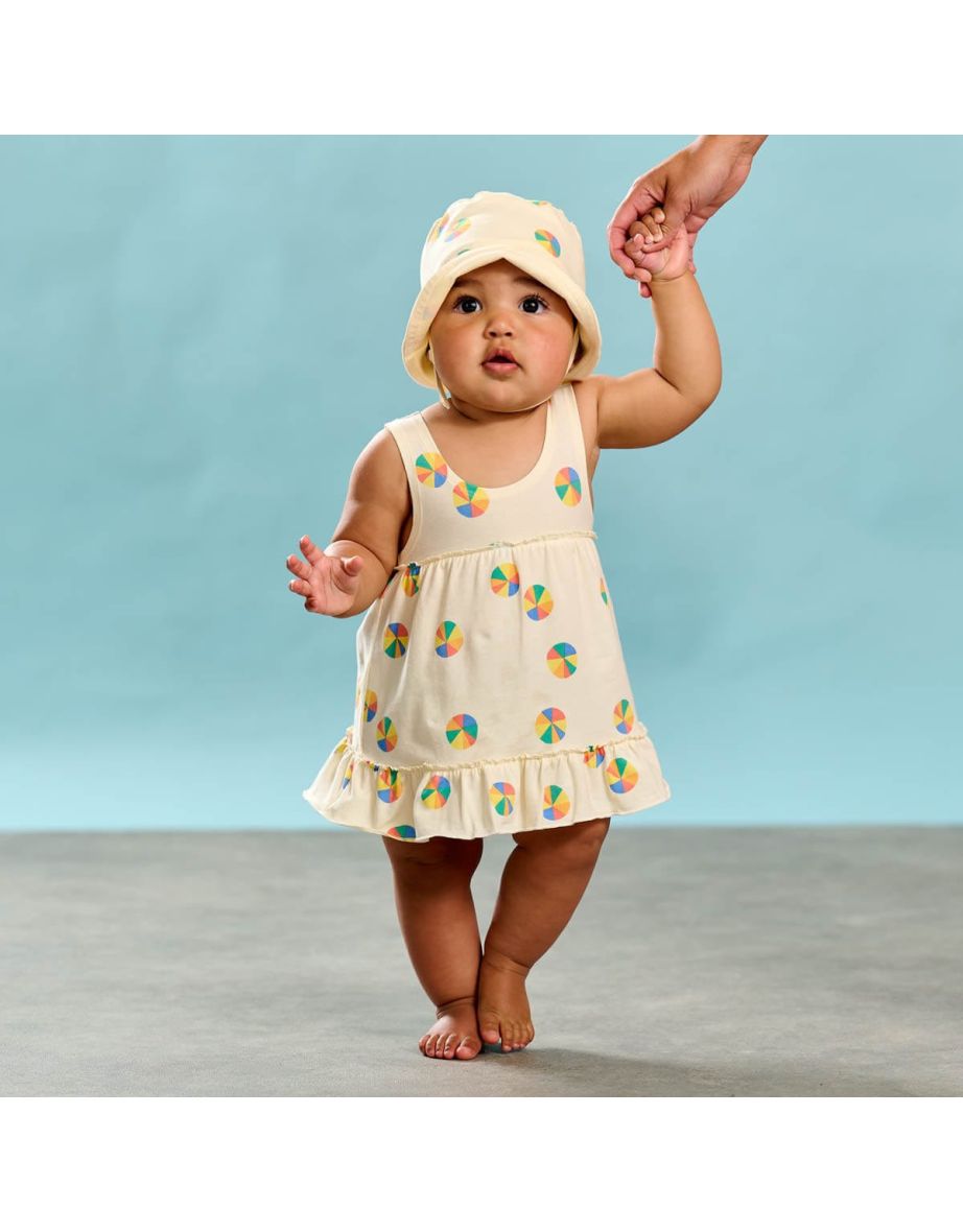 Girls Parasol Sun Dress in Ivory