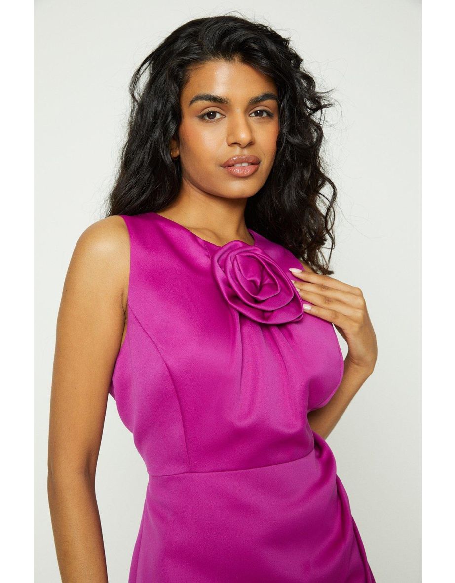 Petite 3d Rose Wrap Skirt Midi Dress - 3