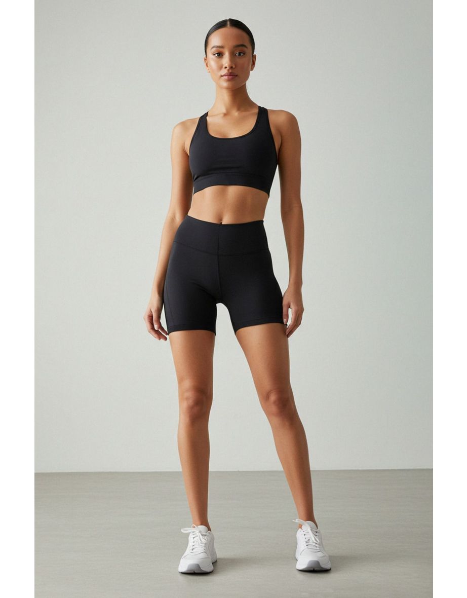 Sports Leggings - Black - High Waist