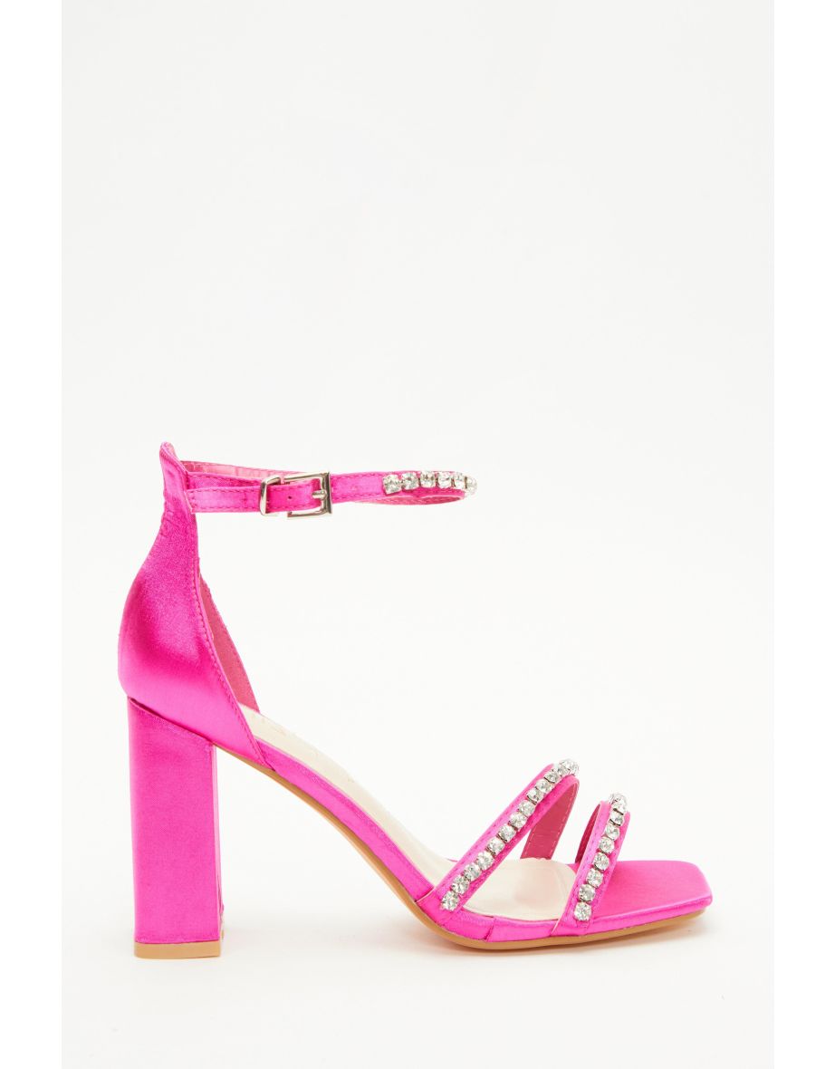 Quiz pink best sale diamante sandals