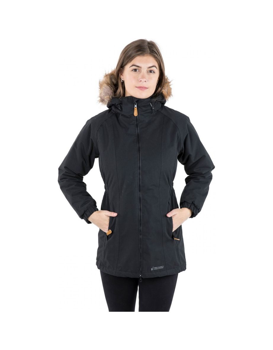 Trespass Womens/Ladies Celebrity Insulated Longer Length Parka Jacket - Black